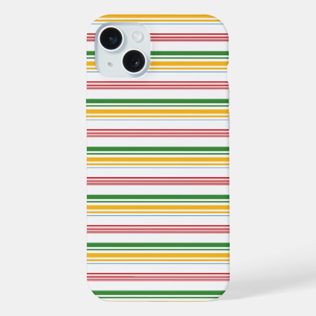 Cute green yellow stripes iPhone case (Back)