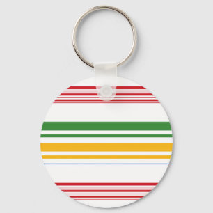 Cute green yellow stripes key ring