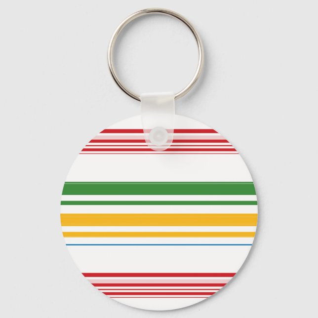 Cute green yellow stripes key ring (Front)