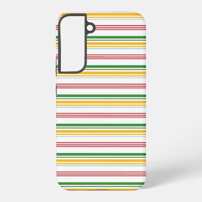 Cute green yellow stripes samsung galaxy s22+ case (Back)
