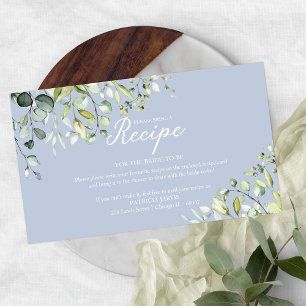 Cute Greenery Bridal Shower Recipe Request Enclosu Enclosure Card