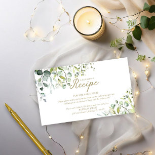 Cute Greenery Bridal Shower Recipe Request Insert