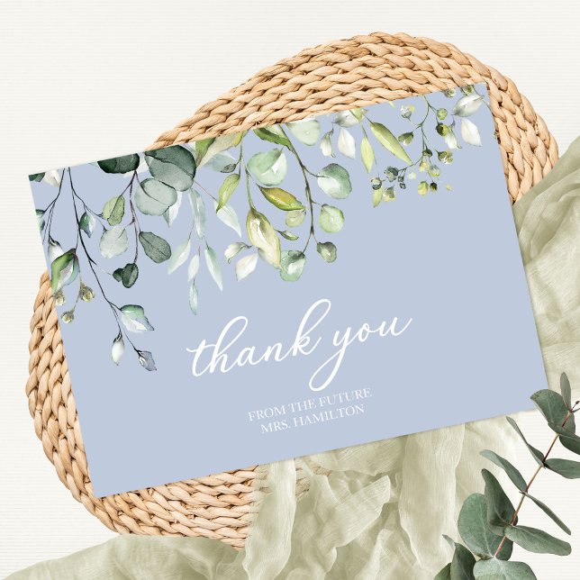 Cute Greenery Bridal Shower Thank You Card (Creator Uploaded)