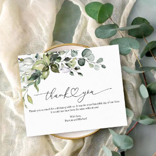 Cute Greenery Calligraphy Thank You