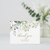 Cute Greenery Eucalyptus Bridal Shower Thank You  Postcard (Standing Front)