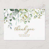 Cute Greenery Eucalyptus Bridal Shower Thank You  Postcard (Front)