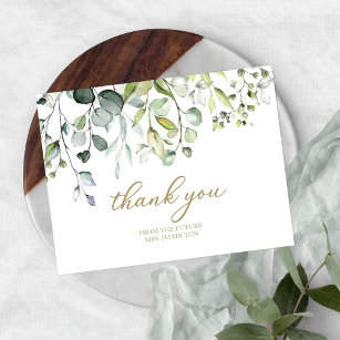 Cute Greenery Eucalyptus Bridal Shower Thank You  Postcard