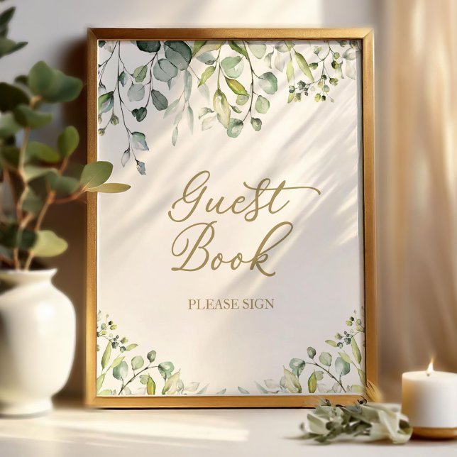 Cute Greenery Eucalyptus Guest Book Sign (Creator Uploaded)