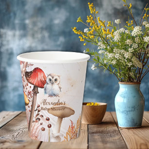 Cute Greenery Forest Animals Woodland Baby Shower Paper Cups