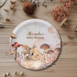 Cute Greenery Forest Animals Woodland Baby Shower Paper Plate