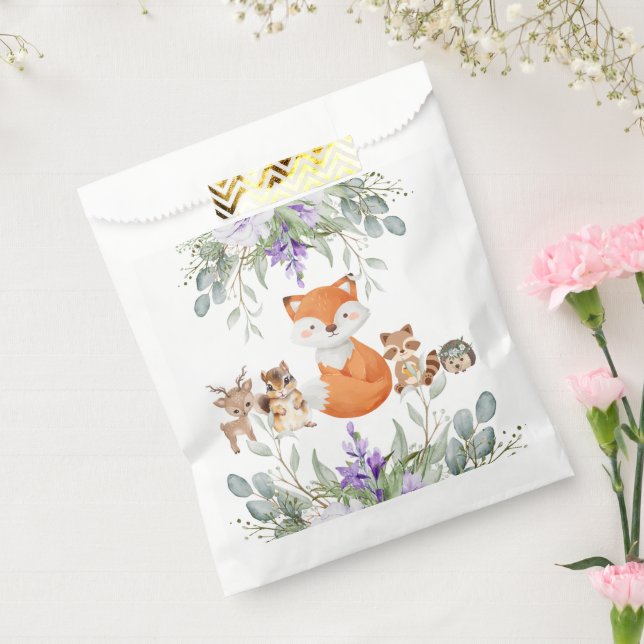 Cute greenery forest animals woodland bring favour bag (Sealed)