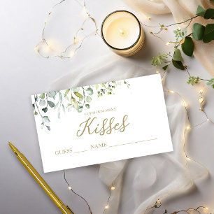 Cute Greenery Guess How Many Kisses Cards