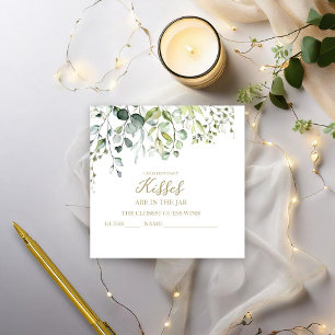 Cute Greenery Guess How Many Kisses Cards