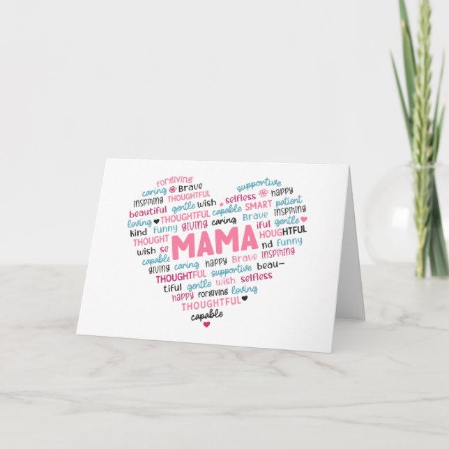 Cute greeting card for mother; mama; mom; mum; (Front)