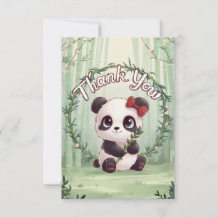 Cute Greeting Panda Thank You Card