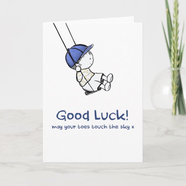 Cute greetings card good luck doodle illustration (Front)