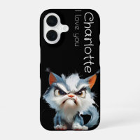 Cute grey angry cartoon cats name