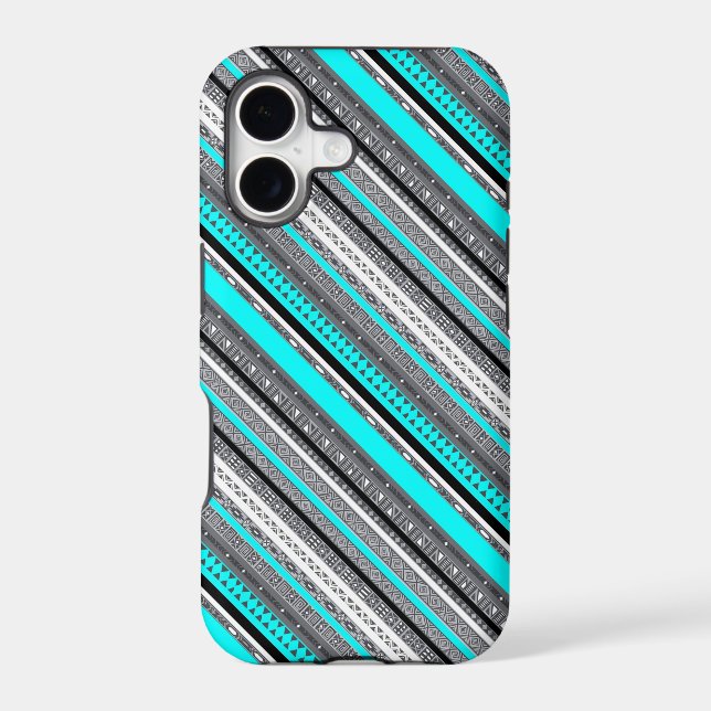 Cute grey aqua aztec patterns (Back)