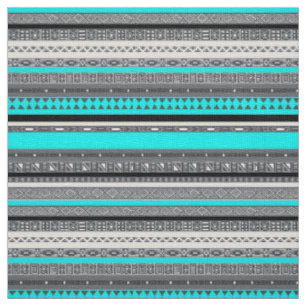 Cute grey aqua aztec patterns fabric