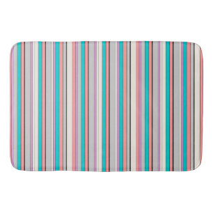 Cute grey aqua stripes bath mat