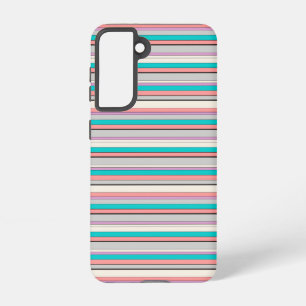 Cute grey aqua stripes samsung galaxy case