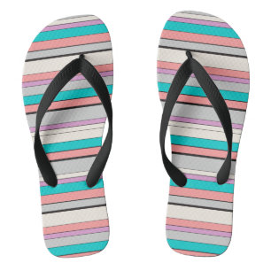 Cute grey aqua stripes thongs