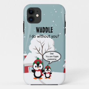 Cute Grey Baby Penguin In Winter Snow iPhone 11 Case