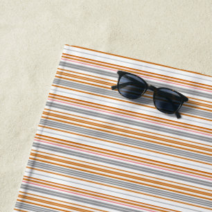 Cute grey brown stripes beach towel