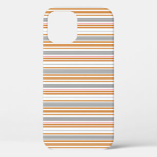 Cute grey brown stripes iPhone 12 pro case