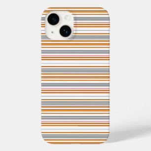 Cute grey brown stripes Case-Mate iPhone 14 case