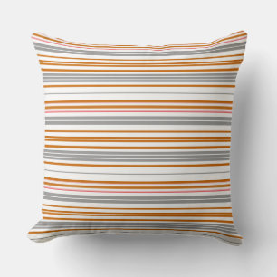 Cute grey brown stripes cushion