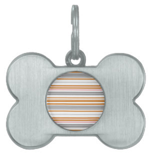 Cute grey brown stripes pet ID tag