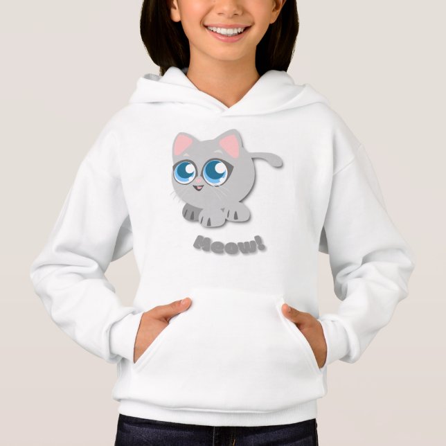 Cute grey cartoon cat (Front)