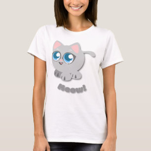 Cute grey cartoon cat T-Shirt