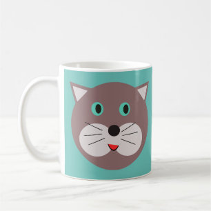 Cute Grey Cat Face Mug