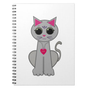 CUTE GREY CAT NOTEBOOK