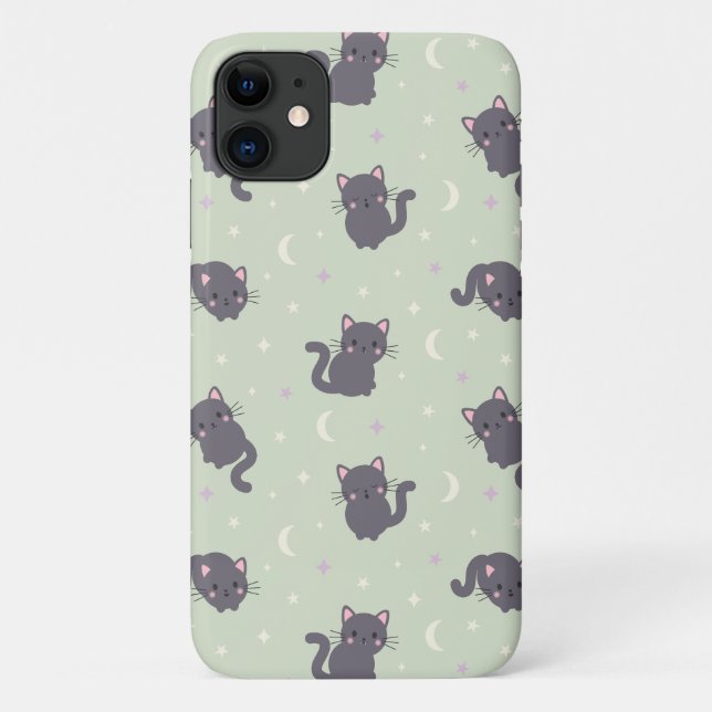 Cute Grey Cat Sage Phone Case (Back)