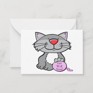 Cute Grey Cat Sympathy Card