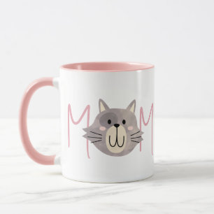 Cute Grey Cat's Mother Named Blush Mothers Day Mug