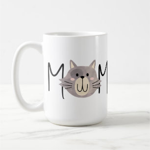 Cute Grey Cat's Mother Personalized Mothers Day  Coffee Mug