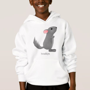 Cute grey chinchilla cartoon illustration