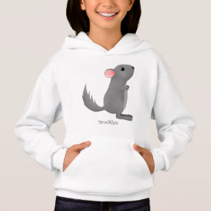 Cute grey chinchilla cartoon illustration