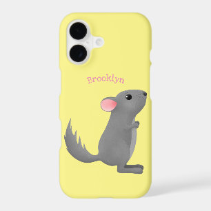 Cute grey chinchilla cartoon illustration