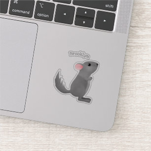 Cute grey chinchilla cartoon illustration
