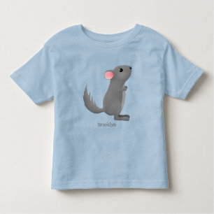 Cute grey chinchilla cartoon illustration  toddler T-Shirt
