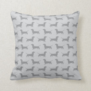 Cute Grey dachshund Dog Pattern Pillow