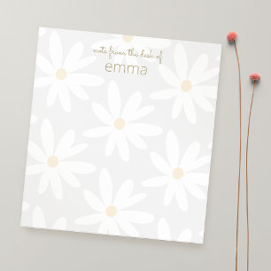 Cute Grey Daisy Floral Notepad