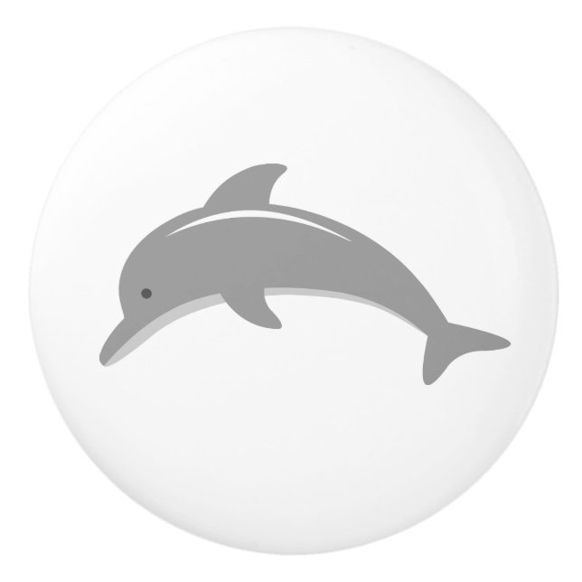 Cute grey dolphin nursery door and drawer knobs (Front)