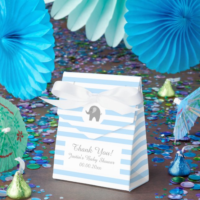 Cute grey elephant baby shower party favour box (Party)