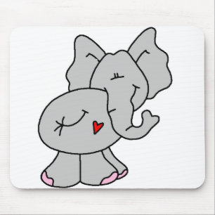 Cute Grey Elephant Mouse Pad